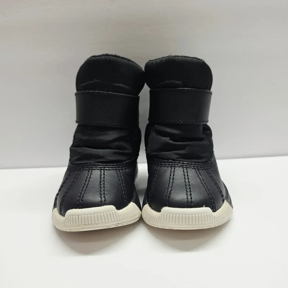 Sorel Whitney II Strap Snow Boots Kids 6 Black Waterproof Faux Fur NV5235-010